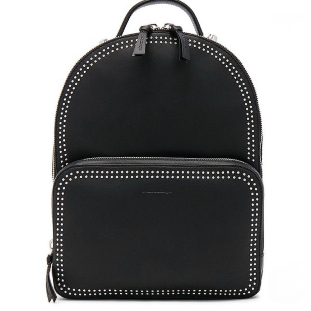 Mackage Black Genuine Cowhide Leather Backpack with Silver Studs - Like New